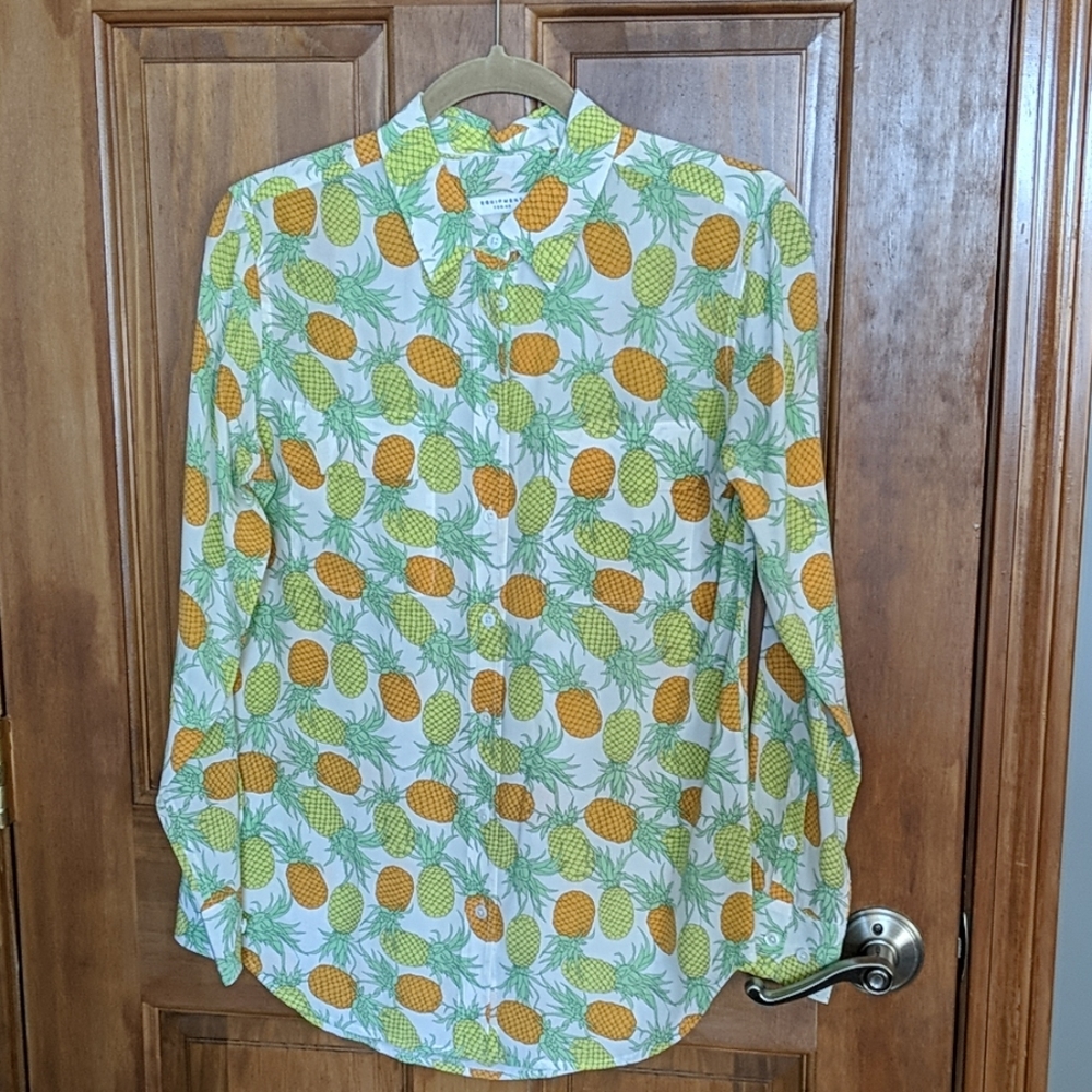 Equipment femme silk blouse shirt size S small